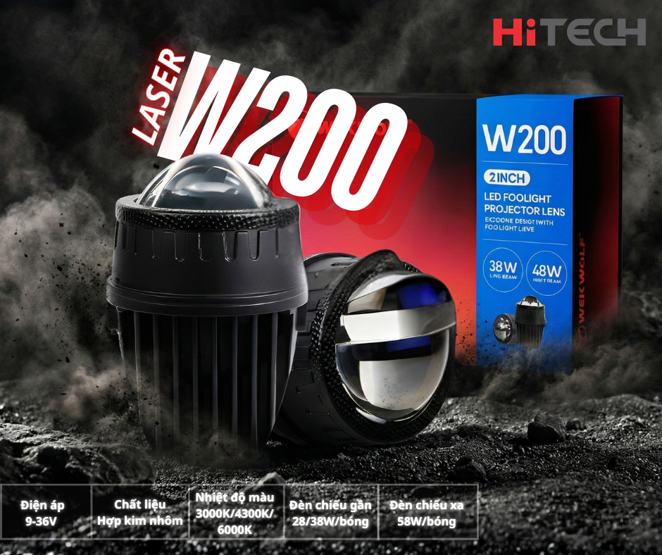 Độ bi gầm ô tô wekwolf W200 dual laser