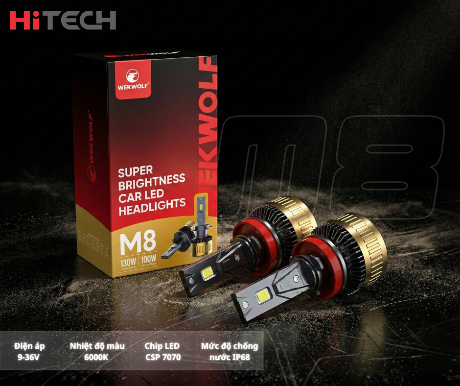 Đèn led tăng sáng ô tô wekwolf m8